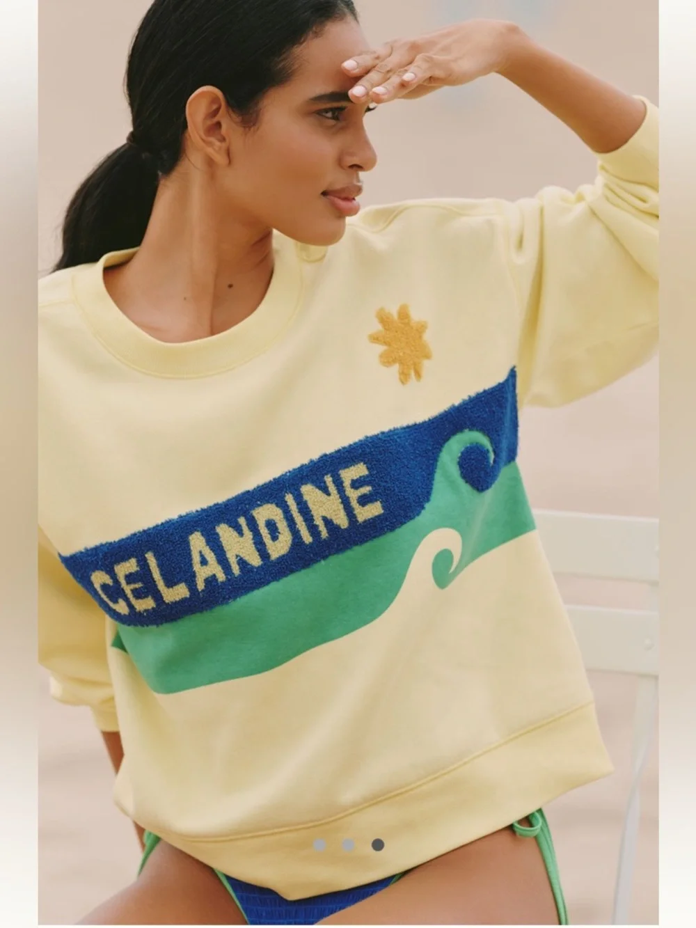 NWT Anthropologie Celandine Surf Camp Graphic Sweatshirt - Picture 3 of 12